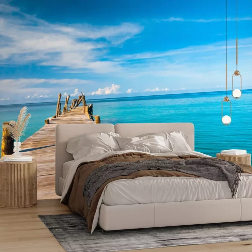 Fototapete Steg am azurblauen Ozean