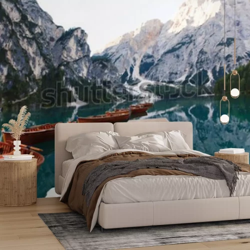 Fototapete Berge am Fuße des Sees