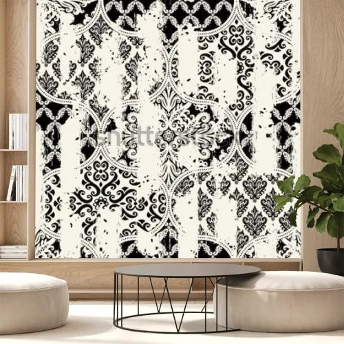 Sticker Nahtloses Vintage-Muster mit Abriebeffekt. Mosaikfliesen