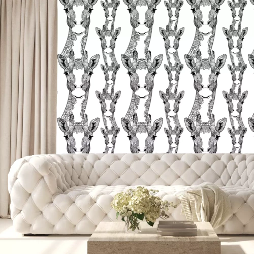 Tapete Abstraktes schwarz-weißes Giraffenmuster