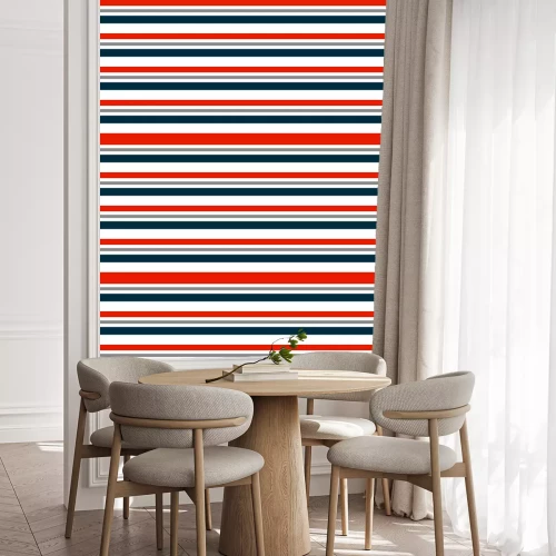 Tapete Horizontales Streifenmotiv mit Rot