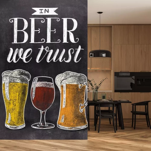 Sticker Bier im Vintage-Stil Kreidezeichnung