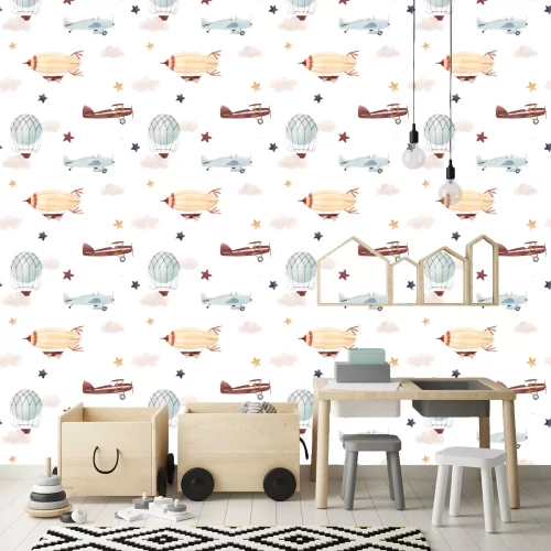 Tapete Luftschiff inmitten der Sterne