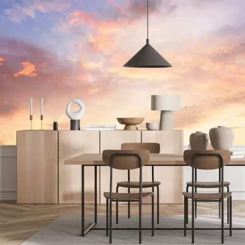 Fototapete Himmel mit Wolken in Rosa- und Orangetönen