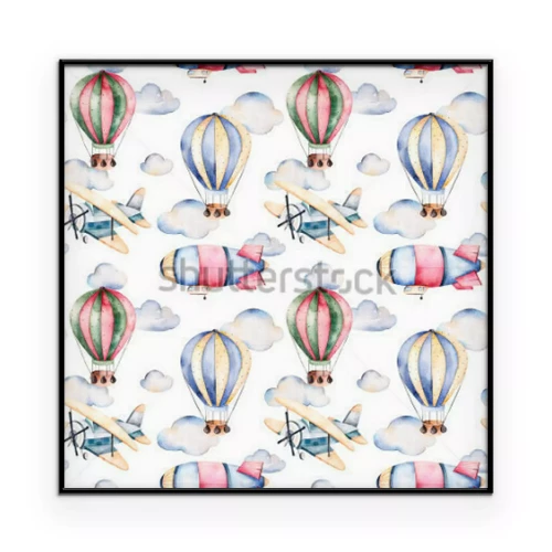 Poster Ein märchenhaftes Muster mit Flugmaschinen