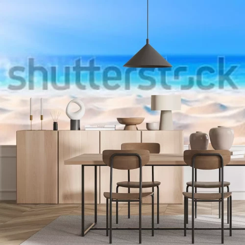 Fototapete Meer strand palmen grüne