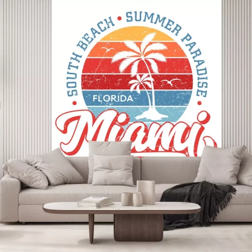 Sticker Miami Florida / South Beach - Tee Design For Printing