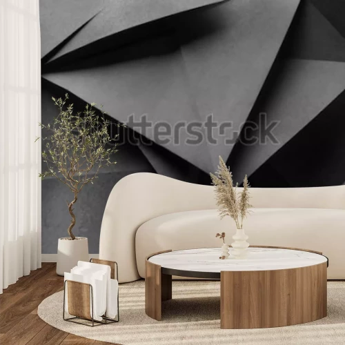 Fototapete Graphitpapier zu geometrischen Formen gefaltet