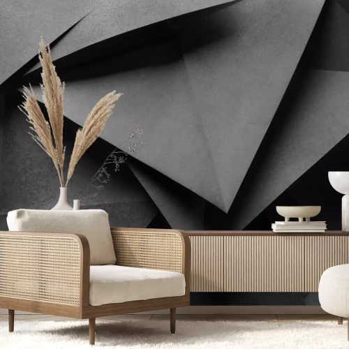 Fototapete Graphitpapier zu geometrischen Formen gefaltet