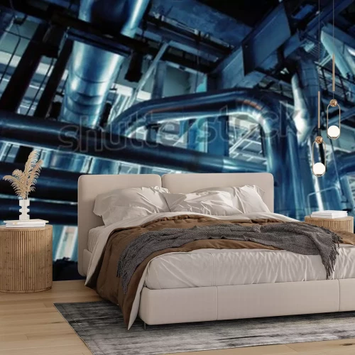 Fototapete Unterirdische Metallrohrleitungen