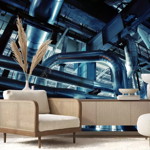 Fototapete Unterirdische Metallrohrleitungen