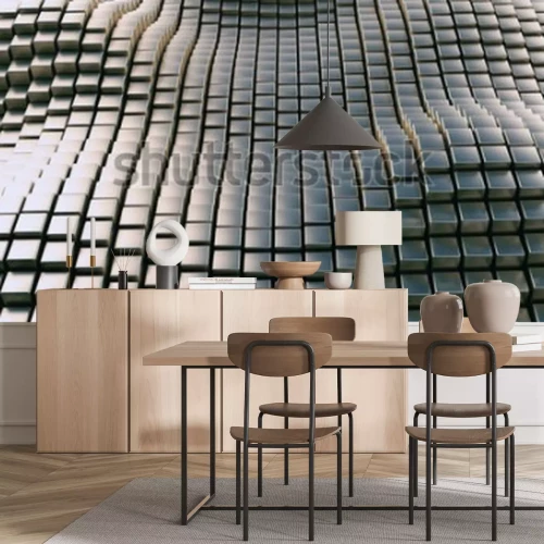 Fototapete Abstrakte Metallwellen 3D