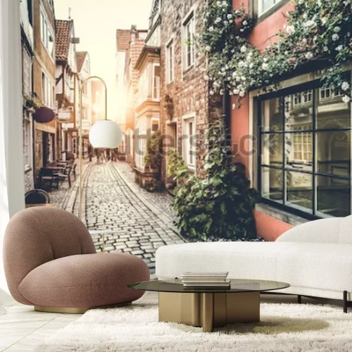 Fototapete Alte Gasse im Retro-Stil