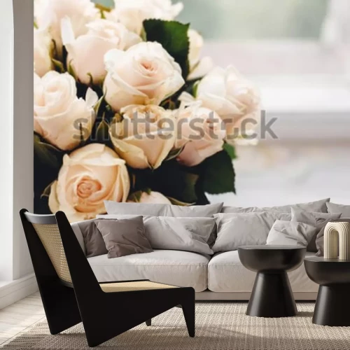 Fototapete Rosen Weiße im Strauß