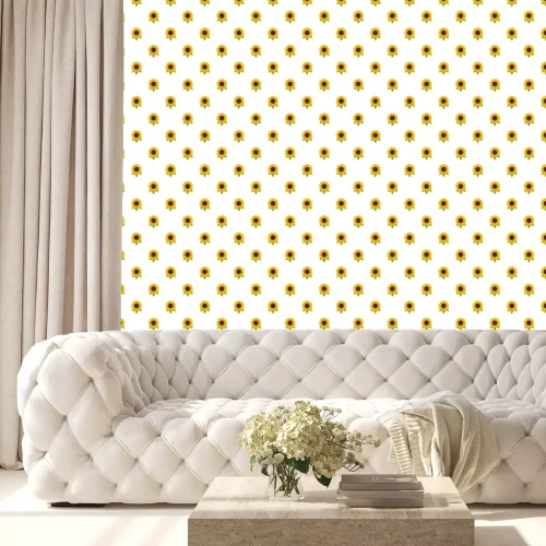 Tapete Natural sunflower pattern seamless vector repeat for any web design