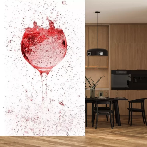 Sticker Erdbeerwein im Glas abstrakte Grafik