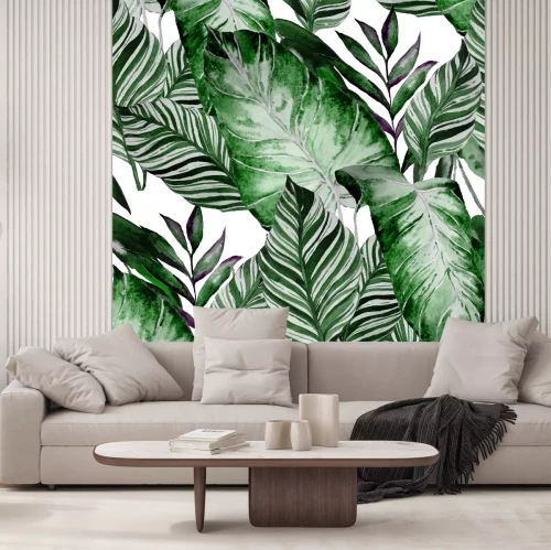 Fototapete Grüne Natur in Aquarell