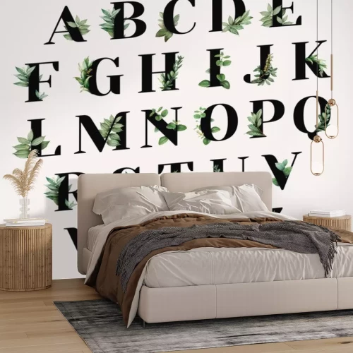 Sticker Alphabet mit floralen Details