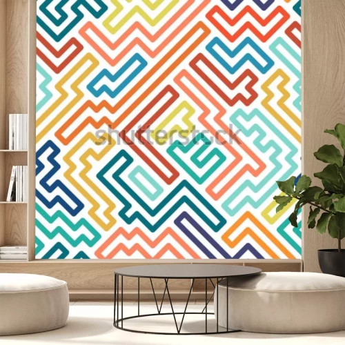 Fototapete Bunte Tetris Figuren