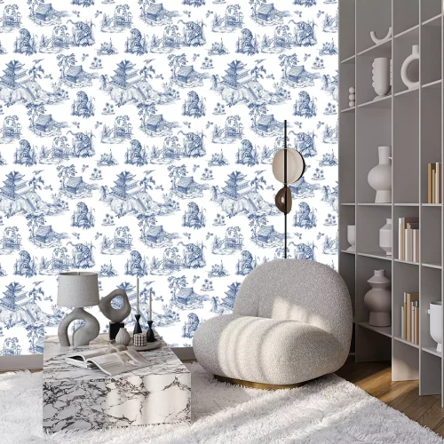 Tapete Seamless pattern in chinoiserie style for fabric or interior design.