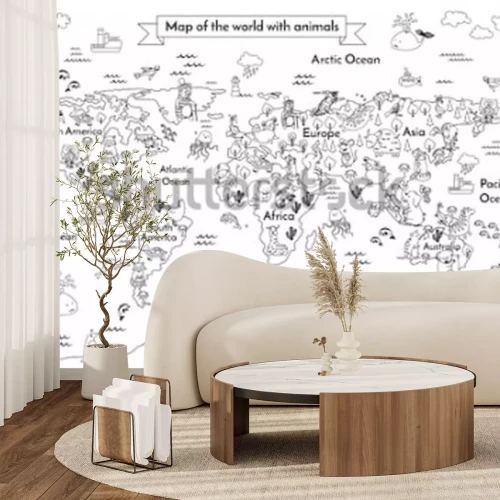 Sticker Malbuch-Weltkarte