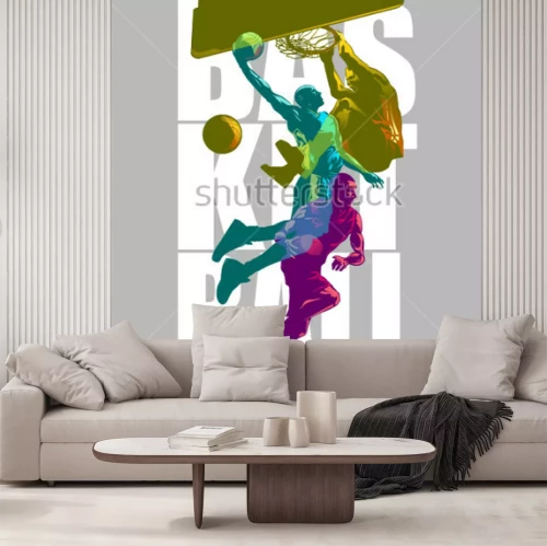 Sticker Basketballmuster mit Inschrift