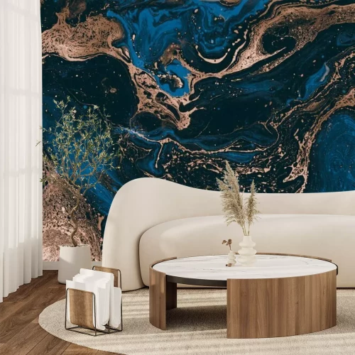 Fototapete Kochender blauer Marmor
