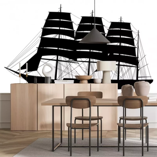 Sticker Segelschiff Silhouette Schiff