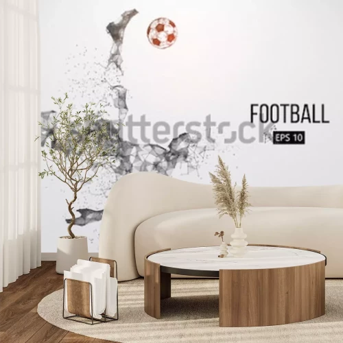 Fototapete Fußballspieler in dynamischer Aktion