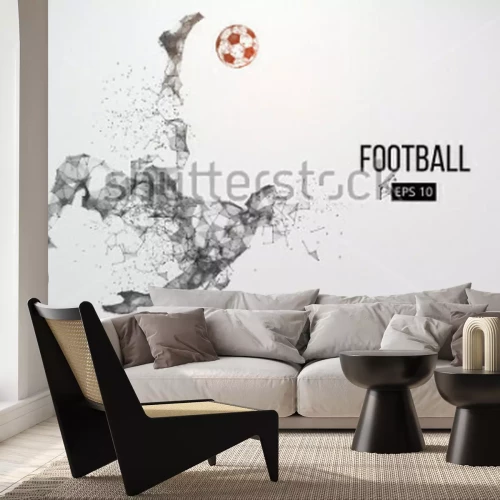 Sticker Fußballspieler in dynamischer Aktion