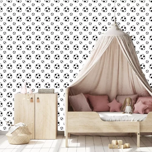 Tapete Muster mit schwarz-weißen Bällen