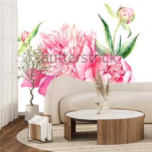 Sticker Rosa Blüten mit Knospen