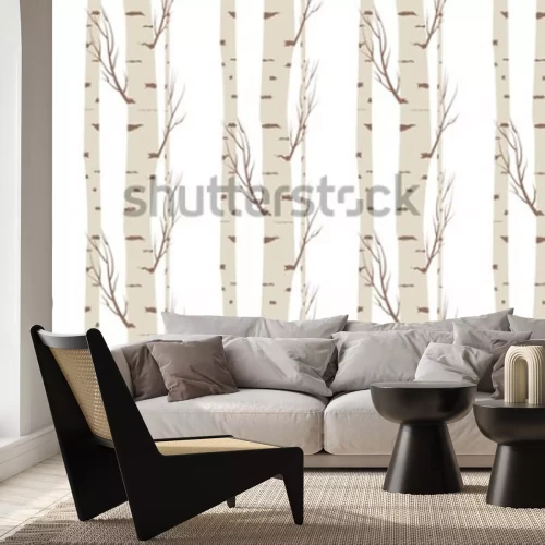 Sticker nahtloses Muster der Birke