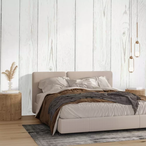 Fototapete Holzoptik weiß vintage