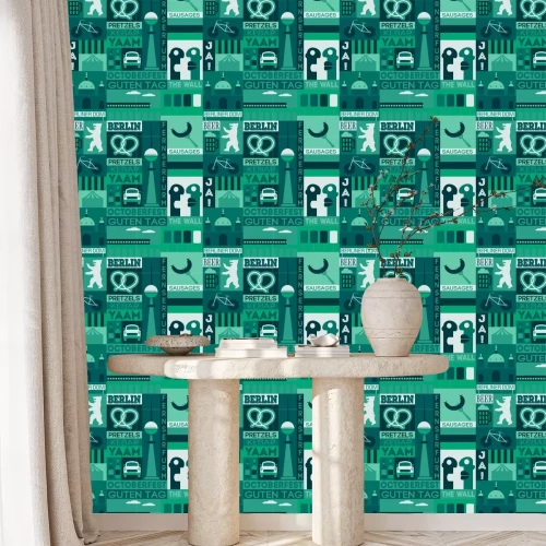 Tapete Berlin city seamless pattern design