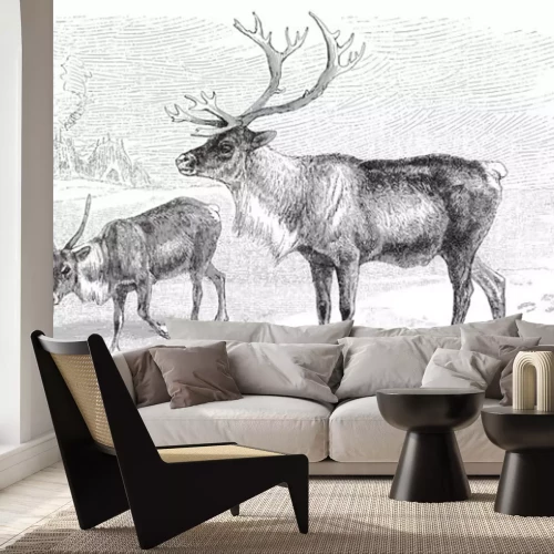 Sticker Tiere zwei Rentiere Abbildung