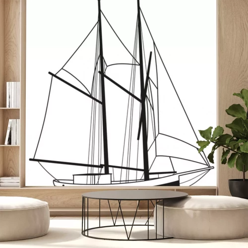 Sticker Segelboot Segelschiff Silhouette Schiff-Boot