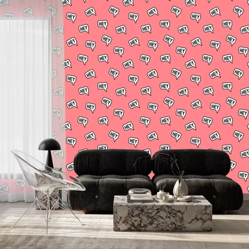 Tapete Bunte Pop-Art-Lippen auf grauem Hintergrund