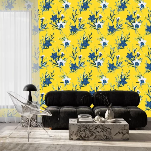 Tapete Bouquet des nahtlosen Musters der Orchideenblume im handgezeichneten Vektorwildgartenhintergrund, Design für Mode, Stoff, Netz, Tapete und alle Drucke