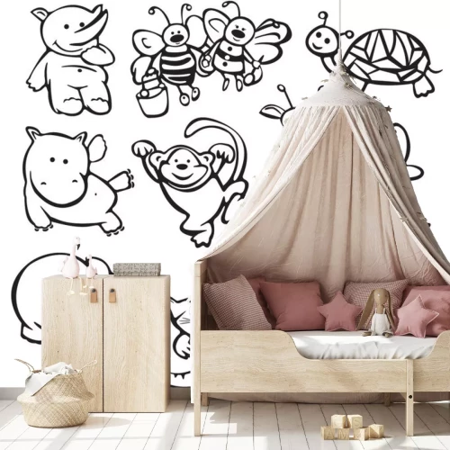 Sticker Silhouetten von Tieren.