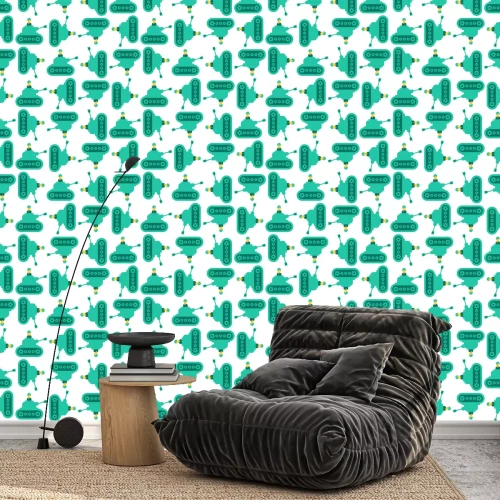 Tapete Cartoon Panzer und Soldat Muster nahtlos. Hintergrund eines Kindersoldaten. Vektor-Textur. Waffenangriff Ornament