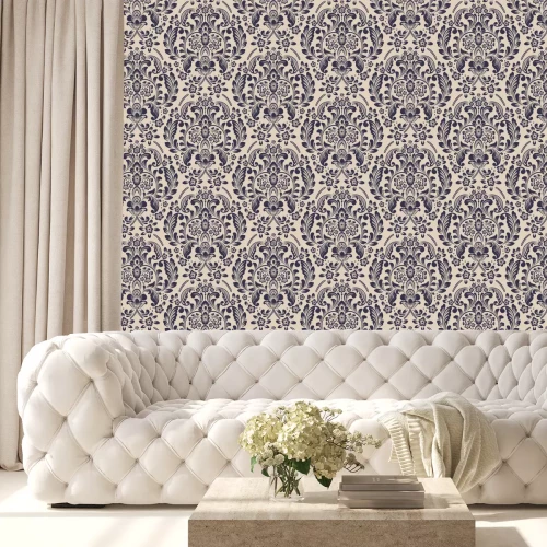 Tapete Vektor Damast nahtloses Musterelement. Klassische Luxus altmodische Damastverzierung, königliche viktorianische nahtlose Beschaffenheit für Tapeten, Textil, Verpackung. Exquisite Blumenbarockschablone