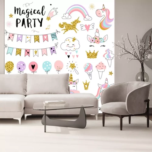 Sticker Einhörner Luftballons Eis Regenbogen Party-Grafiken