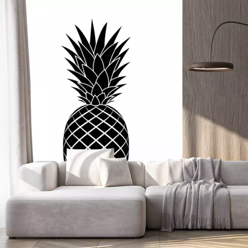 Sticker Zeichnung schwarz-weiß einzelne Ananas