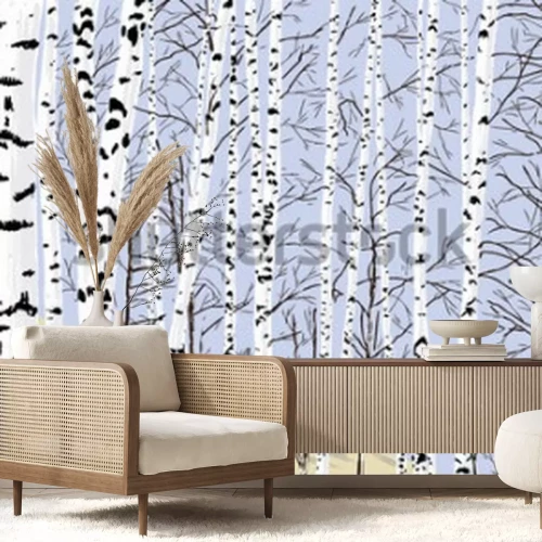 Sticker Birkenhain im Frühjahr