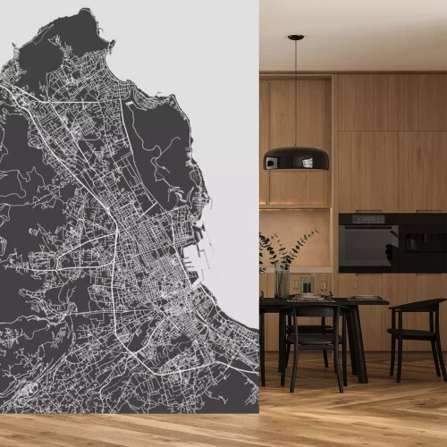 Sticker City map Palermo, monochrome detailed plan, vector illustration