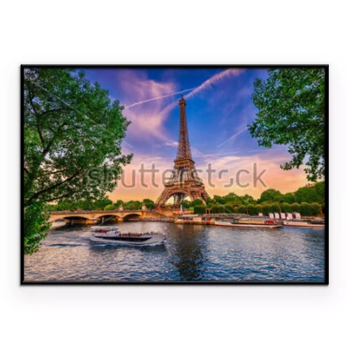 Poster Der Eiffelturm, gesehen von der Seine aus.