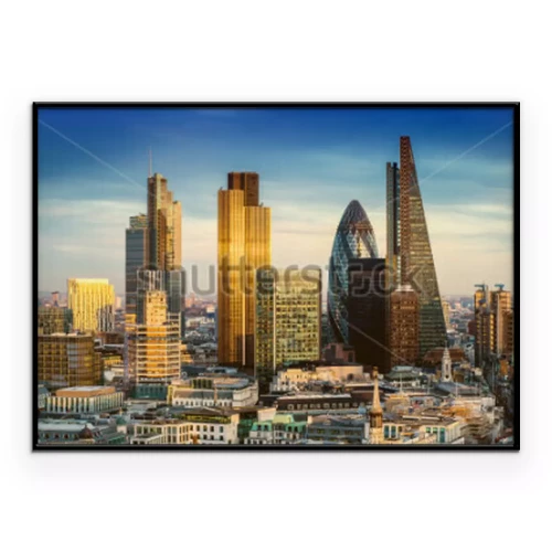 Poster Londons Geschäftsviertel an einem klaren Tag