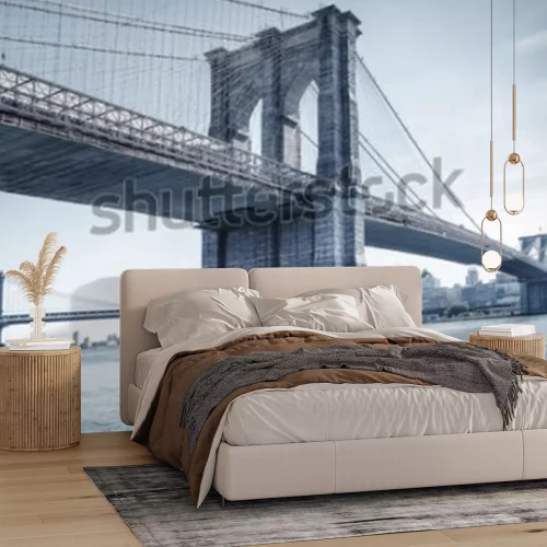 Fototapete Blick auf die Brooklyn Bridge in New York