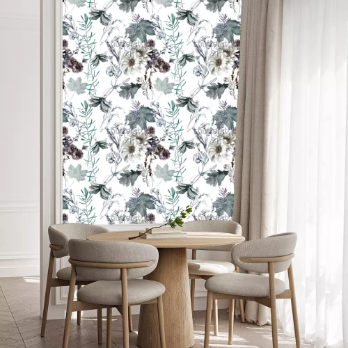 Tapete Graues Muster mit Blumen